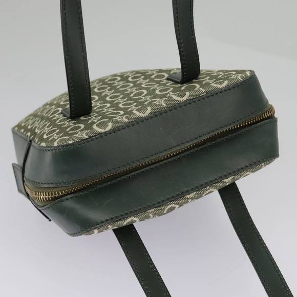 CELINE C Macadam Canvas Hand Bag Gray Gold Auth 98146 - Picture 6 of 16